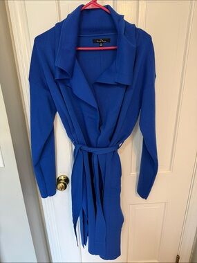 Love Tree Electric Blue Knit Cardigan with Self Tie